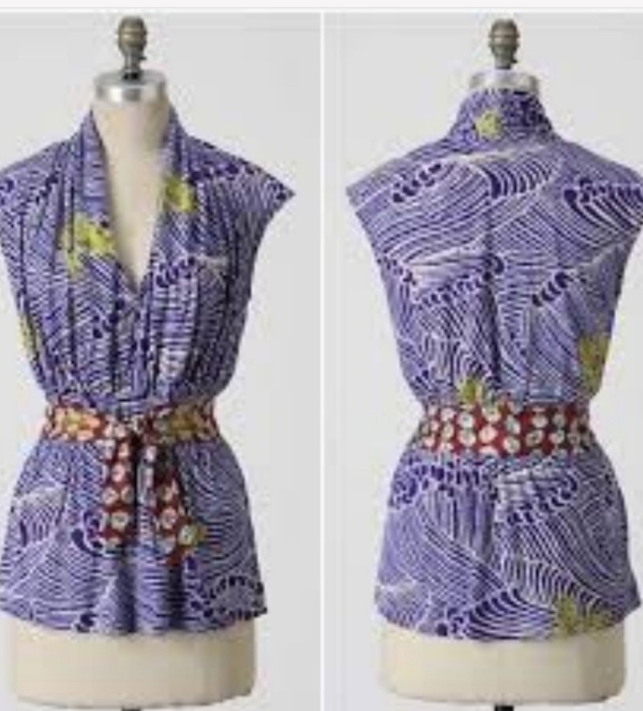 Anthroplogie Deletta Soaring Sea top